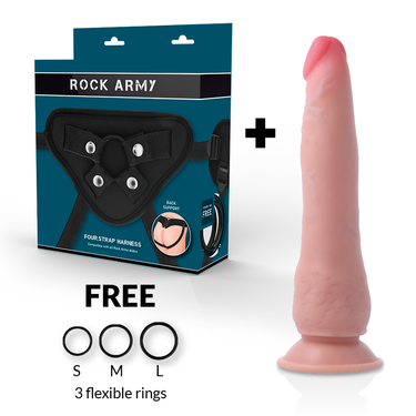 Dildo Realistico con Imbracatura, Ventosa e Dettagli Venati